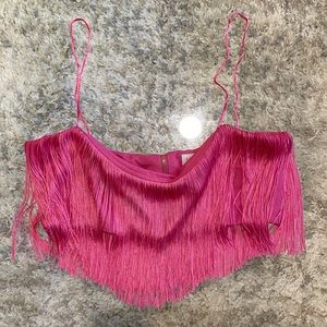 Meshki Fuchsia Fringe Crop Top PERFECT FOR TAYLOR SWIFTS ERAS TOUR!!!!